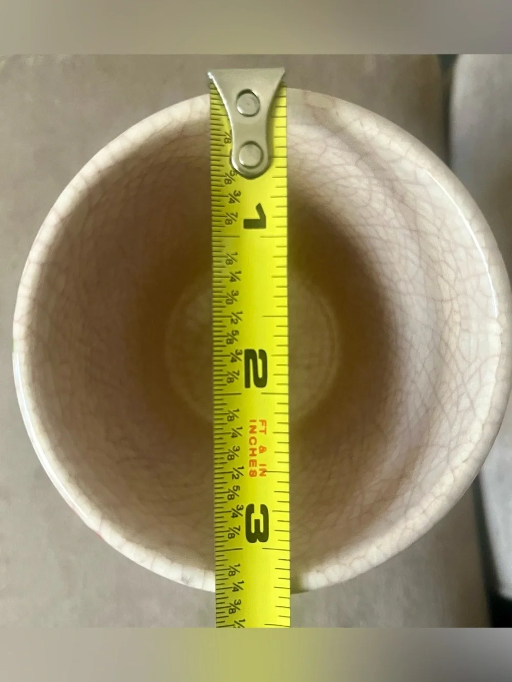 Vintage Japanese Yunomi Tea Cup Signed Maple Crackle Glaze